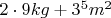 $2\cdot9kg+3^5m^2$