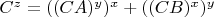 $C^z= ((CA)^y)^x+((CB)^x)^y$