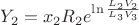 $$Y_2=x_2R_2e^\ln{\frac{L_2V_2}{L_3V_3}}