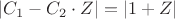 $|C_1 - C_2 \cdot Z|=|1 + Z|$