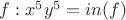 $f: x^5y^5=in(f)$