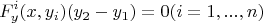 $$F^i_y(x,y_i)(y_2-y_1) = 0 (i=1,...,n)$$