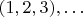 $(1,2,3),&hellip;$
