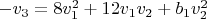 $-v_3=8 v_1^2+12 v_1 v_2+b_1 v_2^2$