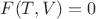$F(T,V)=0$