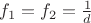 $f_1 = f_2 = \frac{1}{d}$