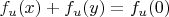 $f_u(x) + f_u(y) = f_u(0)$