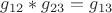 $g_{12} *  g_{23}=  g_{13} $
