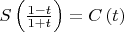 $S\left( {\frac{{1 - t}}{{1 + t}}} \right) = C\left( t \right)$