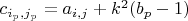 $c_{i_p,j_p}=a_{i,j}+k^2(b_p-1)$