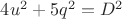 $4u^2+5q^2=D^2$