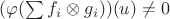$(\varphi(\sum f_i\otimes g_i))(u)\ne 0$