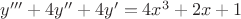 $y'''+4y''+4y' = 4x^3+2x+1$