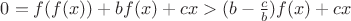 $0=f(f(x))+bf(x)+cx>(b-\frac{c}{b})f(x)+cx$