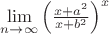 $\lim\limits_{n \to \infty}\left(\frac{x+a^2}{x+b^2}\right)^x$