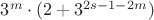$3^m\cdot (2+3^{2s-1-2m})$