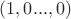 $(1,0...,0)$