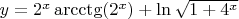 $y=2^x\arcctg(2^x)+\ln\sqrt{1+4^x}$