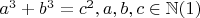 $a^3+b^3=c^2,a,b,c\in\mathbb{N}\eqno(1)$