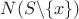 $N(S\textbackslash\{x\})$