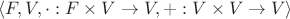$\langle F, V, \cdot: F \times V \to V, +: V \times V \to V\rangle$