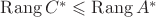 $\operatorname{Rang}C^*\leqslant\operatorname{Rang}A^*$