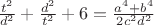 $\frac{t^{2}}{d^{2}}+\frac{d^{2}}{t^{2}}+6=\frac{a^{4}+b^{4}}{2 c^{2} d^{2}} $