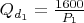 $Q_{d_1} = \frac{1600}{P_1}$