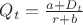 $Q_{t}=\frac{a+D_{t}}{r+b}$