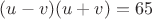 $(u-v)(u+v)=65$