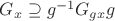 $G_{x}\supseteq g^{-1}G_{gx} g$
