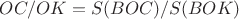 $OC/OK = S(BOC)/S(BOK)$