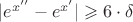 $|e^{x''}-e^{x'}|\geqslant 6\cdot\delta$