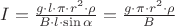 $I=\frac {g\cdot l\cdot \pi \cdot r^2 \cdot \rho}{B\cdot l\cdot\sin \alpha}=\frac {g\cdot \pi \cdot r^2 \cdot \rho}{B}$