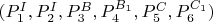 $(P_1^{I},P_2^{I},P_3^{B},P_4^{B_1},P_5^{C},P_6^{C_1})$