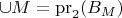 $\cup M = {\rm pr}_2(B_M)$
