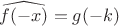 $\widehat{f(-x)}=g(-k)$