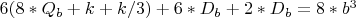 ${6(8*Q_b+k+ k/3)+6*D_b+2* D_b =8*{b^3}}$