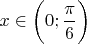 $x \in \bigg( 0; \dfrac{\pi}{6}\bigg)$