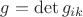$g=\det g_{ik}$
