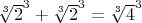 $\sqrt[3]{2}^3 + \sqrt[3]{2}^3 = \sqrt[3]{4}^3$