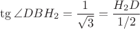 $\tg\angle {DBH_2}=\dfrac{1}{\sqrt{3}}=\dfrac{H_2D}{1/2}$ $\tg\angle {DBH_2}=\dfrac{1}{\sqrt{3}}=\dfrac{H_2D}{1/2}$