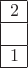 $\begin{array}{|c|}
\hline
2 \\ \hline
 \\ \hline
1 \\ \hline
\end{array}$