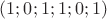 $(1;0;1;1;0;1)$
