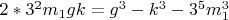 $2*3^2m_1gk=g^3-k^3-3^5m_1^3$
