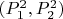 $(P_{1}^2, P_{2}^2)$