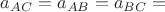 $a_{AC}=a_{AB}=a_{BC}=\fracFm$
