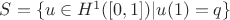 $S=\{ u \in H^1 ([0,1]) \vert u(1) = q \}$