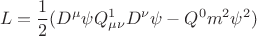 $$ L= \frac {1} {2} ( D^{\mu} \psi Q_{\mu \nu}^{1} D^{\nu} \psi  - Q^{0} m^2 \psi^2 ) $$
