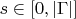 $s \in [0,|\Gamma|]$